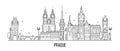 Prague skyline Czech Republic city building vector