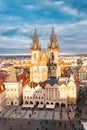 Prague skyline panorama. Czech Republic castle night cityscape. Europe traditional old city for tourism Royalty Free Stock Photo