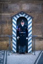 Prague. Soldier guard of honor near the Presidental palace. Royalty Free Stock Photo