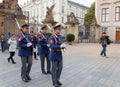 Prague. Soldiers guard of honor near the Presidental palace.