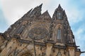 Prague St Vitus cathedral front facade Royalty Free Stock Photo