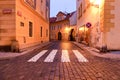 Crossing for pedestrians on cobblestones Royalty Free Stock Photo