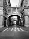 Prague street empty morning historical architecture