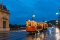 Prague street view at night Royalty Free Stock Photo