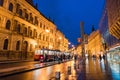 Prague street view at night