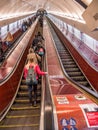 Prague subway escalator