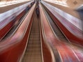 Prague subway escalator