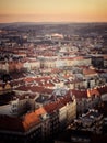 Prague sunset cityscape