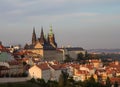 Prague sunset view from above