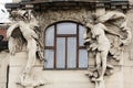 Prague telamon and caryatid relief Royalty Free Stock Photo