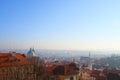 Prague tile roofs of old houses, view from above Royalty Free Stock Photo