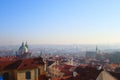 Prague tile roofs of old houses, view from above Royalty Free Stock Photo