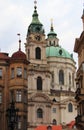 Prague urban scenic with churches and domes