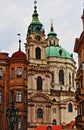 Prague urban scenic with churches and domes