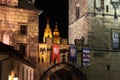 Prague urban scenics by night Royalty Free Stock Photo