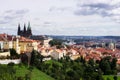 Prague view from above on roofs of houses Royalty Free Stock Photo