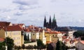 Prague view from above on roofs of houses Royalty Free Stock Photo
