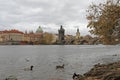 Prague: view of Charles Bridge Royalty Free Stock Photo