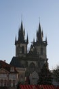 Prague. View of the church before Christmas days 3536 Royalty Free Stock Photo