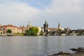 Prague. View of the Vltava River and Karlov Bridge
