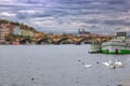 Prague, Vltava river, Hradcany castle - St. Vitus Cathedral Royalty Free Stock Photo