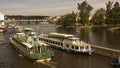 Prague, Vltava river, ships,Czech republic