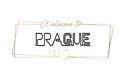 Prague Welcome to text Neon lettering typography. Word for logotype, badge, icon, postcard, logo, banner Vector Illustration