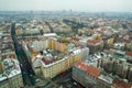 Prague winter cityscape during a grey day, with view on residential apartment buildings Royalty Free Stock Photo