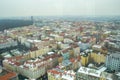 Prague winter cityscape during a grey day, with view on residential apartment buildings Royalty Free Stock Photo