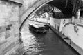 Praha city Canal boat Royalty Free Stock Photo