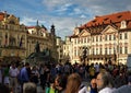 Praha crowded city center.