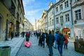 2019 11, Praha, Czech. City of Prague in Bohemia which attracts many tourists to the cobbled streets Royalty Free Stock Photo