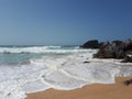 Adraga Beach, Praia da Adraga, Portugal just before sunset Royalty Free Stock Photo