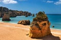 Praia da Dona Ana beach, Lagos, Portuga Royalty Free Stock Photo