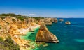 Praia da Marinha, beautiful beach Marinha in Algarve, Portugal. Navy Beach (Praia da Marinha), one of the most famous beaches of Royalty Free Stock Photo