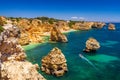 Praia da Marinha, beautiful beach Marinha in Algarve, Portugal. Navy Beach (Praia da Marinha), one of the most famous beaches of Royalty Free Stock Photo