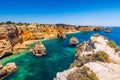 Praia da Marinha, beautiful beach Marinha in Algarve, Portugal. Navy Beach Praia da Marinha, one of the most famous beaches of Royalty Free Stock Photo