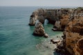 Praia da Marinha. Navy Beach - Algarve. According to Michelin guide it`s one of the most beautiful beaches of Portugal, in all of Royalty Free Stock Photo