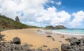 Praia do Meio Beach with Morro do Pico on background - Fernando de Noronha, Pernambuco, Brazil Royalty Free Stock Photo