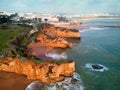 Praia do Pinhao landscape aerial view. Algarve, Lagos, Portugal