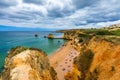 Praia Dona Ana beach with turquoise sea water and cliffs, Portugal. Beautiful Dona Ana Beach (Praia Dona Ana) in Lagos, Algarve, Royalty Free Stock Photo