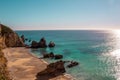 Praia Ribeira do Cavalo, a hidden beach of crystal clear blue waters near the town of Sesimbra