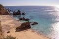 Praia Ribeira do Cavalo, a hidden beach of crystal clear blue waters near the town of Sesimbra