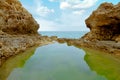 Natural rocks at Algar Seco in Carvoeiro Algarve Portugal Royalty Free Stock Photo