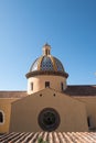 Closeup of the Church of San Gennaro in the little town of Praiano on the Amalfi Coast, Southern Italy Royalty Free Stock Photo