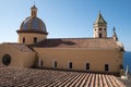 Closeup of the Church of San Gennaro in the little town of Praiano on the Amalfi Coast, Southern Italy Royalty Free Stock Photo