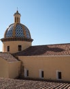 Closeup of the Church of San Gennaro in the little town of Praiano on the Amalfi Coast, Southern Italy Royalty Free Stock Photo