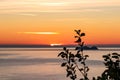 Praiano - Scenic sunset behind the Li Galli islands in the Mediterranean Sea. View from Positano,  Amalfi Coast, Italy, Europe. Royalty Free Stock Photo