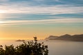 Praiano - Scenic view in the Mediterranean Sea after sunset. View from Positano,  Amalfi Coast, Italy, Europe. Royalty Free Stock Photo