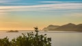 Praiano - Scenic view in the Mediterranean Sea after sunset. View from Positano,  Amalfi Coast, Italy, Europe. Royalty Free Stock Photo